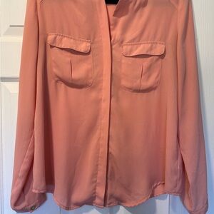 Forever 21 Coral Button-Up Blouse